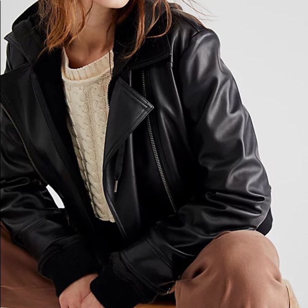 New, We The Free Vegan Leather Motto Jacket❤️ - Picture 4 of 11